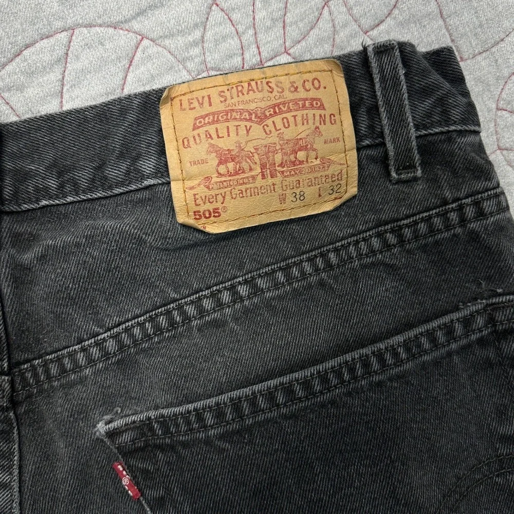 Levi's 505 Jeans Faded Black Regular Straight VTG 90s / Mens 38x32